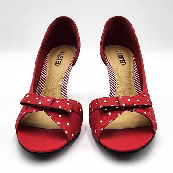 Unlisted A Kenneth Cole Production Red Polka Dot Women’s Shoes - Picture 11 of 12